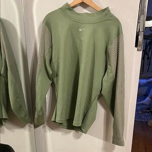 Nike Olive Green Long Sleeve Shirt with details. 2X